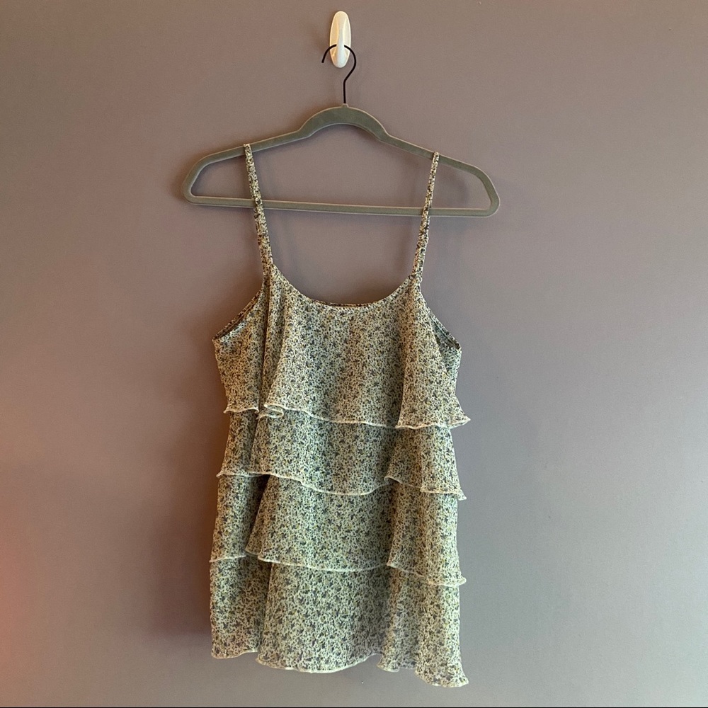 Ya LA Ruffled Front Floral Tank Top